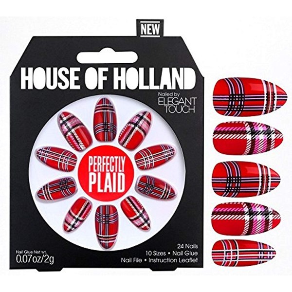 House Of Holland Perfectly Plaid Nails 24 pieces with Glue