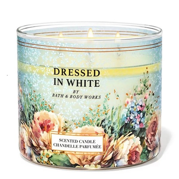 3 Wick Candle Dressed In White 411 g