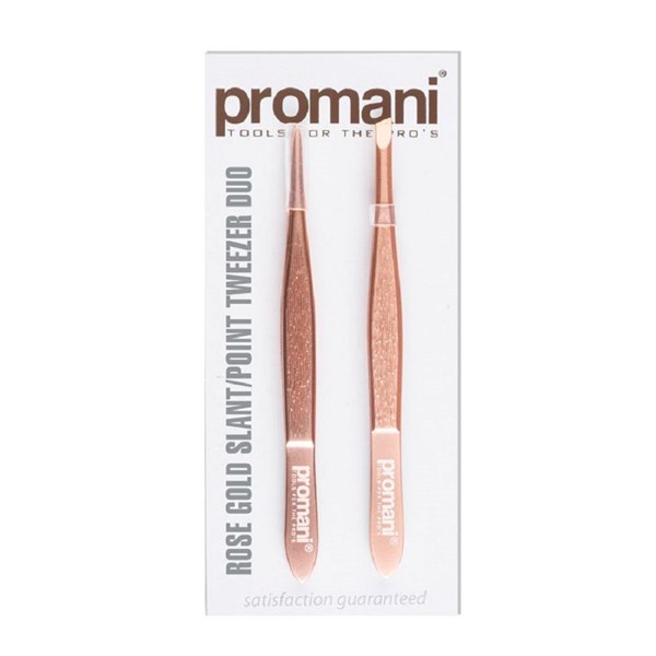 Promani Set of 2 Tweezers Oblique And Pointed Tip