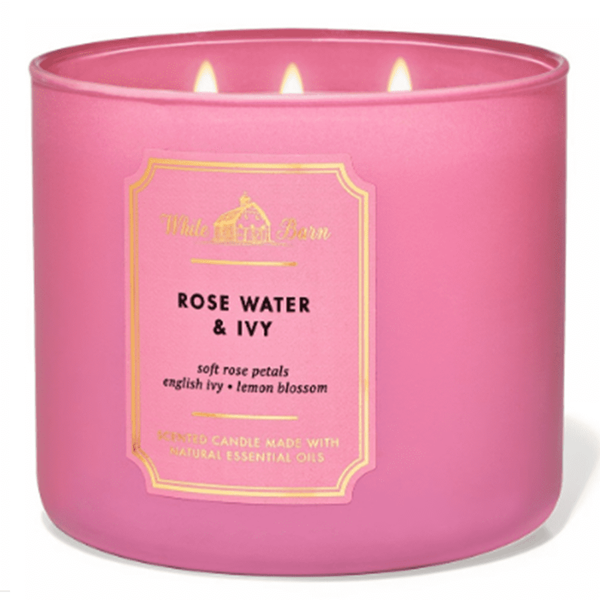 Rose Water & Ivy 3 Wick Scented Candle 411 g