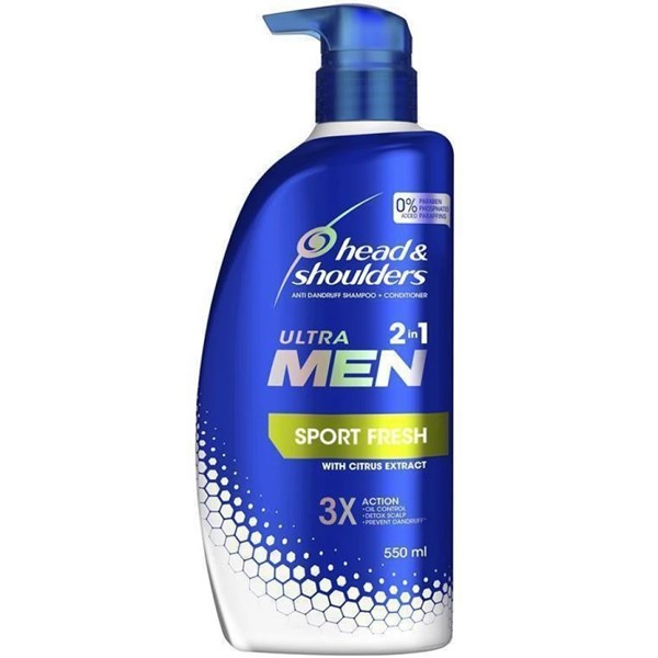 Ultramen 2 In1 Sport Fresh Anti Dandruff Shampoo & Conditioner 550 ml