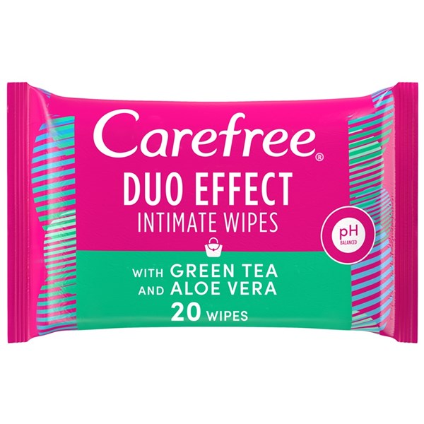 Daily Intimate Wipes Duo Effect With Green Tea & Aloe Vera Pack of 20 Wipes