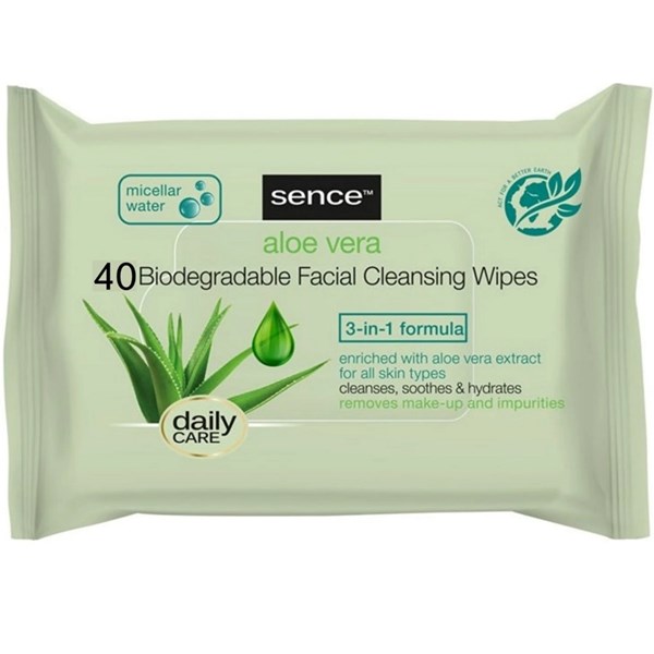 Facial Cleansing Wipes With Aloe Vera Extract 40 PCS