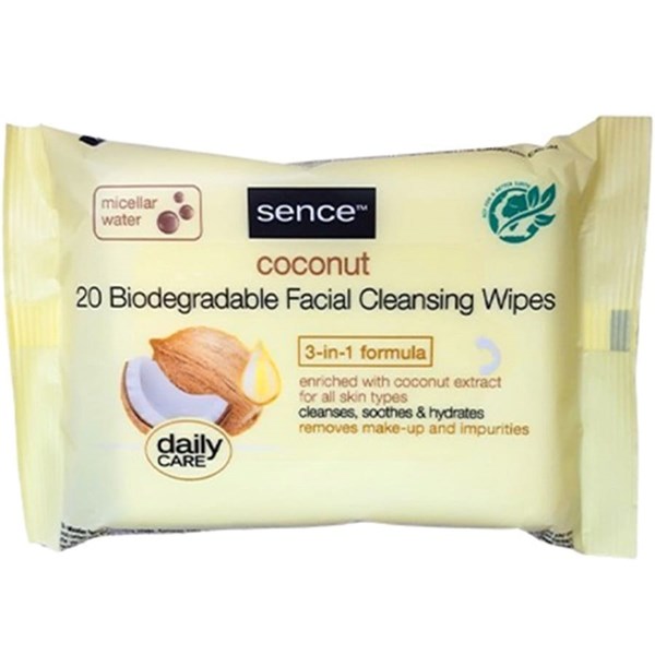 Facial Cleansing Wipes With Coconut Extract 20 PCS