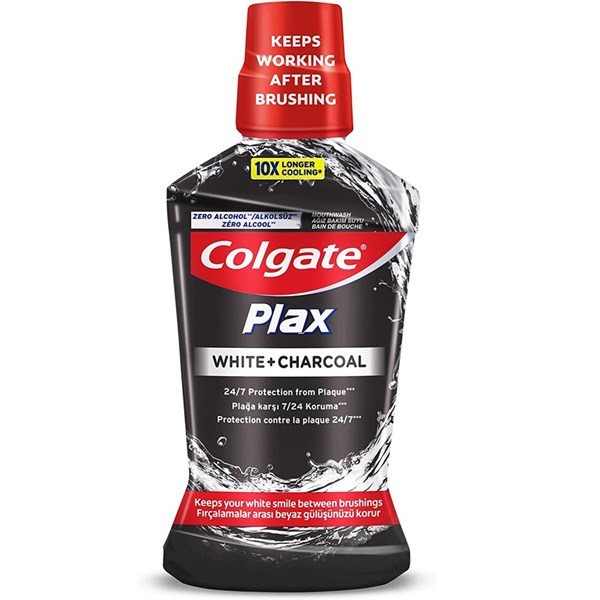 Plax White & Charcoal Mouthwash 500 ml