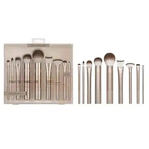 Real Techniques Au Naturale Makeup Brush 9 Piece Set, For Liquid, Cream, & Powder Eyeshadow, Foundation, Blush, Bronzer & Contour, Travel Friendly, Stocking Stuffer, Gift Set, Cruelty-Free