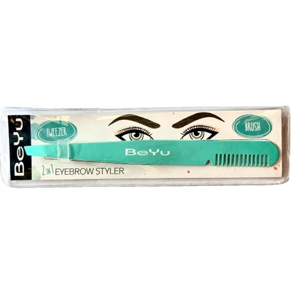 Eyebrow 2 in 1 Styler Tweezer ( Turquoise )